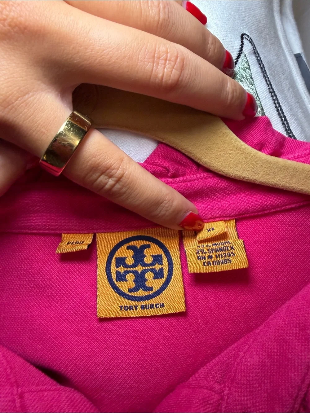 TORY BURCH Polo Button Up Hot Pink Shirt